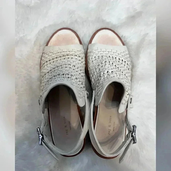 Rag & Bone Wyatt Mid
Heel Sandal In Ivory Woven - Picture 8 of 9